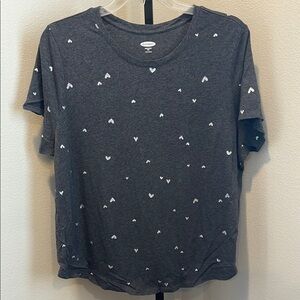 Old Navy Charcoal Tee with Heart Accents